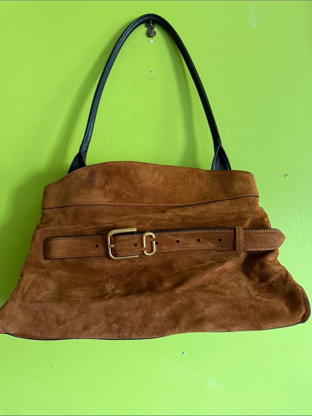 Marc Jacobs Brown Suede Shoulder Bag Purse 14" x 11"